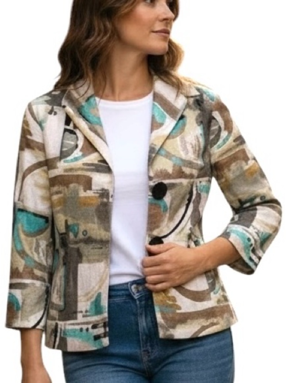 VTG Painted Pony Multicolored Wearable Art  Cotton Jacket, Made in USA - Large